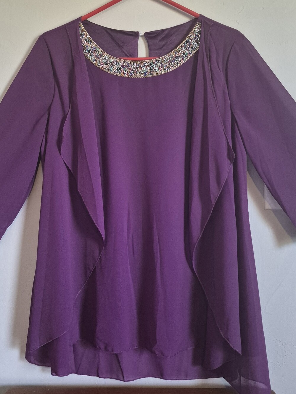 Embellished Purple Women's Blouse